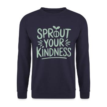 Let Your Kindness Grow - Vegan - Unisex Sweatshirt - navy - Front - Alina (178cm) & Michal (187cm)