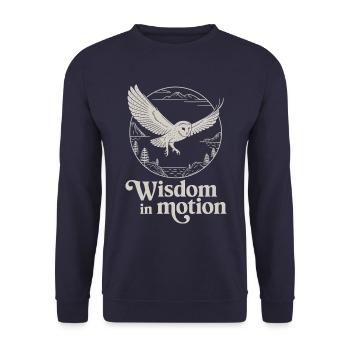 Wisdom In Motion Owl Nature Landscape - Unisex Sweatshirt - navy - Front - Alina (178cm) & Michal (187cm)