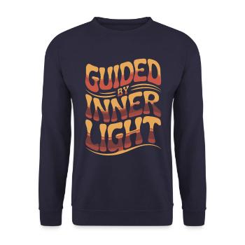 Guided by the inner light inspiring - Unisex Sweatshirt - navy - Front - Alina (178cm) & Michal (187cm)