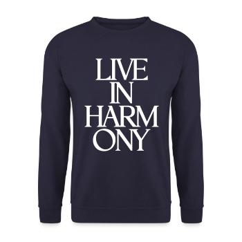 Living in harmony Inspiring - Unisex Sweatshirt - navy - Front - Alina (178cm) & Michal (187cm)