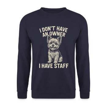 Yorkshire Terrier Besitzer Sagen: Ich Habe - Unisex Pullover - Navy - Vorne - Alina (178cm) & Michal (187cm)