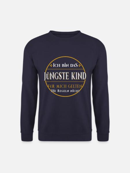 Jüngste Kind Nesthäkchen Familie Regeln Geschenk - Unisex Pullover - Navy