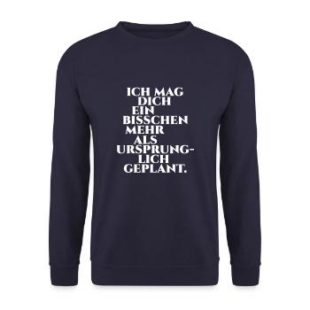 Verliebt Liebe Valentinstag Beziehung Geschenk - Unisex Pullover - Navy - Vorne - Alina (178cm) & Michal (187cm)