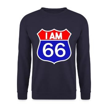 Road Trip 66th Birthday 1954 Vintage Gift - Sweat-shirt Unisexe - marine - Devant - Alina (178cm) & Michal (187cm)
