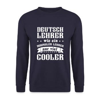 German teacher school teaching student gift - Unisex Sweatshirt - navy - Front - Alina (178cm) & Michal (187cm)