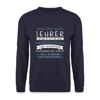 Meilleur Enseignant Enseignant Enseignement Scolaire Cadeau - Sweat-shirt Unisexe - marine - Devant - Alina (178cm) & Michal (187cm)