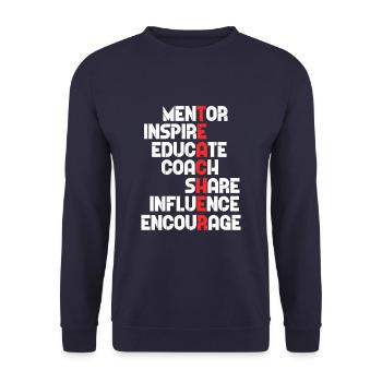 Enseignant Mentor Enseignant Enseignant Enseignant Cadeau - Sweat-shirt Unisexe - marine - Devant - Alina (178cm) & Michal (187cm)