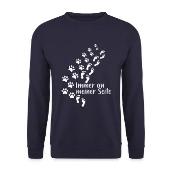 Dog Gassi Animal Four-legged Dog Lover Gift - Unisex Sweatshirt - navy - Front - Alina (178cm) & Michal (187cm)