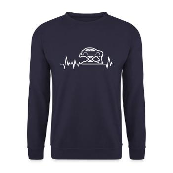 Mechanic Heartbeat Bolts Car Car Gift - Unisex Sweatshirt - navy - Front - Alina (178cm) & Michal (187cm)