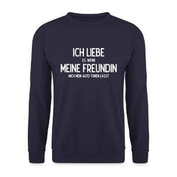 Tuning Car Tuner Turbo Drifting Rims PS Gift - Unisex Sweatshirt - navy - Front - Alina (178cm) & Michal (187cm)