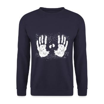 Cadeau de magnésium d'escalade d'alpinisme d'escalade - Sweat-shirt Unisexe - marine - Devant - Alina (178cm) & Michal (187cm)