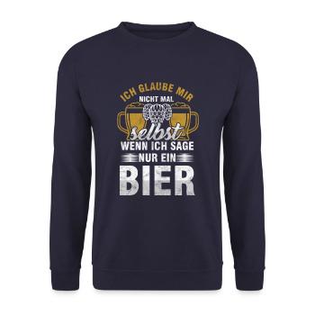Bier Bierkrug Hopfen Brauerei Biergarten Geschenk - Unisex Pullover - Navy - Vorne - Alina (178cm) & Michal (187cm)
