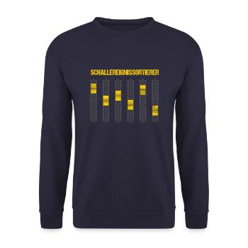 Schallereignissortierer Mischpult Ton DJ Geschenk - Unisex Pullover - Navy - Vorne - Alina (178cm) & Michal (187cm)
