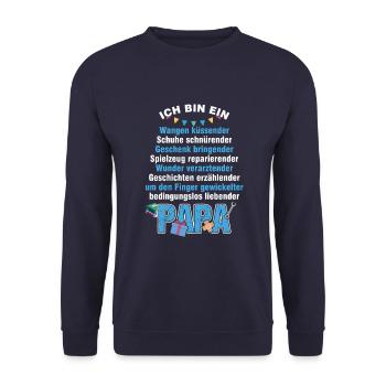Dad Father Dad Father's Day Son Daughter Gift - Unisex Sweatshirt - navy - Front - Alina (178cm) & Michal (187cm)