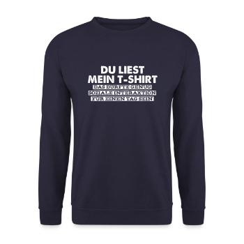 Zocker Zocken Computerspiel Internet Geschenk - Unisex Pullover - Navy - Vorne - Alina (178cm) & Michal (187cm)