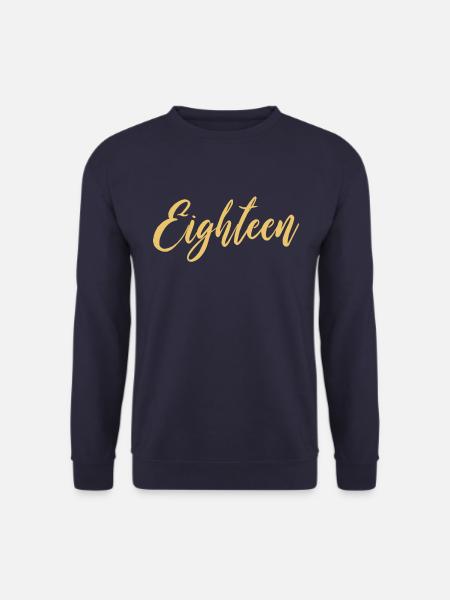 Eighteen Achtzehn 18. Geburtstag Party Geschenk - Unisex Pullover - Navy