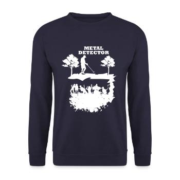 Metal Detector Heavy Metal Metalcore Band Gift - Unisex Sweatshirt - navy - Front - Alina (178cm) & Michal (187cm)