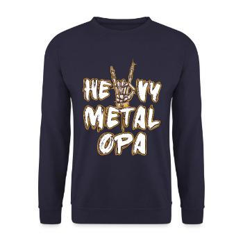 Heavy Metal Opa Großvater Metal Rock Band Geschenk - Unisex Pullover - Navy - Vorne - Alina (178cm) & Michal (187cm)