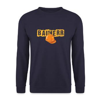 Bauherr Schutzhelm Hausbau Baustelle Bau Geschenk - Unisex Pullover - Navy - Vorne - Alina (178cm) & Michal (187cm)