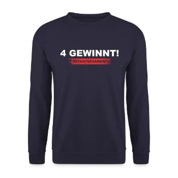 4 Gewinnt Staatsexamen Jura Anwalt Recht Geschenk - Unisex Pullover - Navy - Vorne - Alina (178cm) & Michal (187cm)