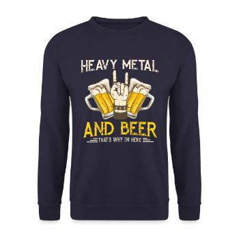 Heavy Rock Beer Party Concert Rock Party Cadeau - Sweat-shirt Unisexe - marine - Devant - Alina (178cm) & Michal (187cm)