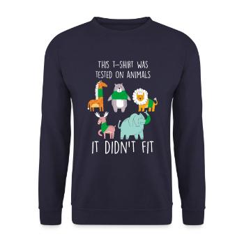 Animaux Amour des animaux Protection des animaux Cadeau Vegan drôle - Sweat-shirt Unisexe - marine - Devant - Alina (178cm) & Michal (187cm)