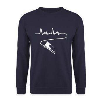 Coup de cœur Pouls Ski Ski Ski Montagne Cadeau - Sweat-shirt Unisexe - marine - Devant - Alina (178cm) & Michal (187cm)