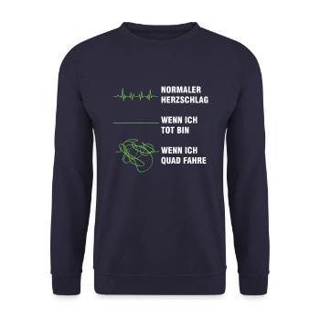 Herzschlag Quad Fahren Quadfahrer Moto Geschenk - Unisex Pullover - Navy - Vorne - Alina (178cm) & Michal (187cm)