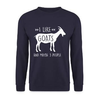 I Like Goats Goat Goat billy goat gift - Unisex Sweatshirt - navy - Front - Alina (178cm) & Michal (187cm)