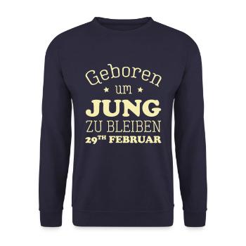 Leap year 29th February 29th birthday present - Unisex Sweatshirt - navy - Front - Alina (178cm) & Michal (187cm)