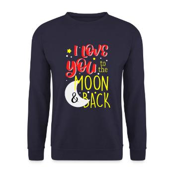 I Love You To The Moon And Back Love Gift - Unisex Sweatshirt - navy - Front - Alina (178cm) & Michal (187cm)