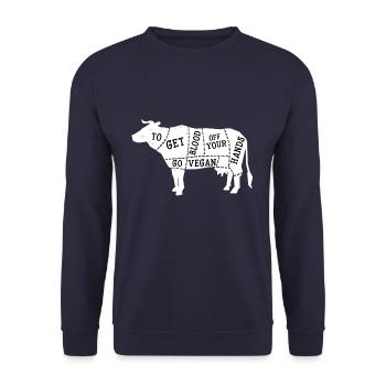 Go Vegan Vegan Vegetarian Meatless Gift - Unisex Sweatshirt - navy - Front - Alina (178cm) & Michal (187cm)