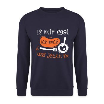 Ich Koch Das Jetzt So Küchenchef Koch Geschenk - Unisex Pullover - Navy - Vorne - Alina (178cm) & Michal (187cm)