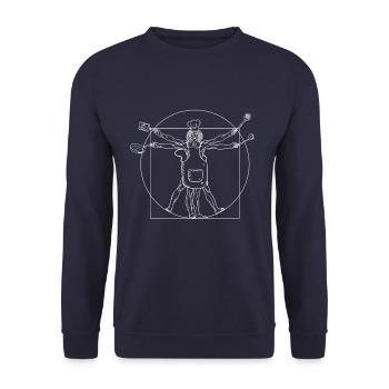 Vitruve homme cuisine cuisine cuisine cuisinier cadeau - Sweat-shirt Unisexe - marine - Devant - Alina (178cm) & Michal (187cm)