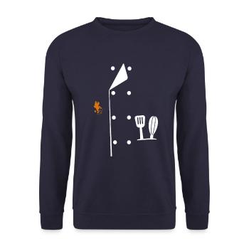 Chef uniforme cuisinier cuisinier chef cadeau - Sweat-shirt Unisexe - marine - Devant - Alina (178cm) & Michal (187cm)
