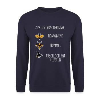 Honigbiene Hummel Imker Imkerei Honig Geschenk - Unisex Pullover - Navy - Vorne - Alina (178cm) & Michal (187cm)