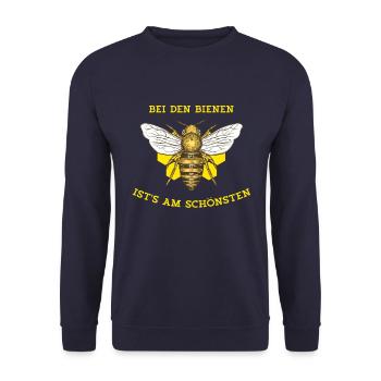 Bei Den Bienen Biene Imker Imkerin Honig Geschenk - Unisex Pullover - Navy - Vorne - Alina (178cm) & Michal (187cm)