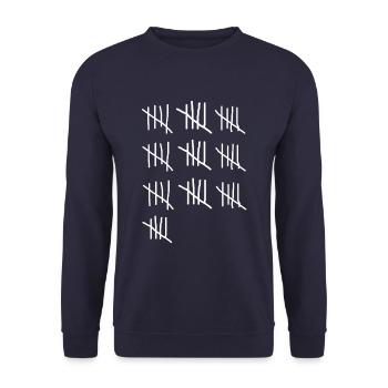 50 Lines 50. Geburtstag 50 Jahre Jahrgang Geschenk - Unisex Pullover - Navy - Vorne - Alina (178cm) & Michal (187cm)
