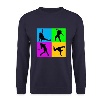 Hip Hop Tanz Tänzer Breakdance Tänzerin Geschenk - Unisex Pullover - Navy - Vorne - Alina (178cm) & Michal (187cm)