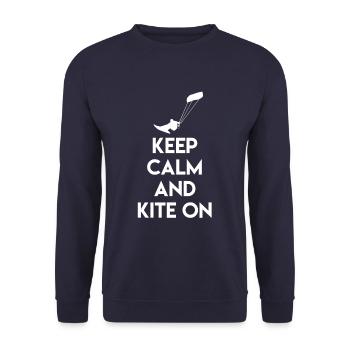 Keep Calm And Kite On Kiten Kite Surfer Gift - Unisex Sweatshirt - navy - Front - Alina (178cm) & Michal (187cm)