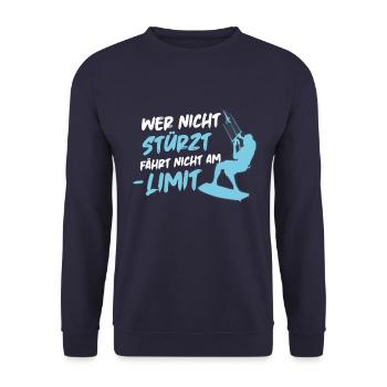 Kitesurfen Surfer Kite Surfen Kiten Surf Geschenk - Unisex Pullover - Navy - Vorne - Alina (178cm) & Michal (187cm)