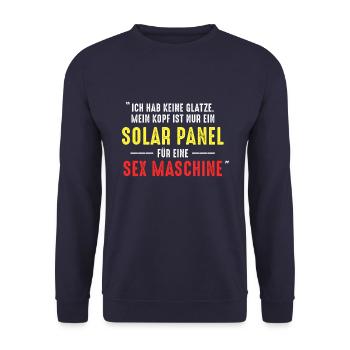 Ich Hab Keine Glatze Solar Panel Kahl Geschenk - Unisex Pullover - Navy - Vorne - Alina (178cm) & Michal (187cm)