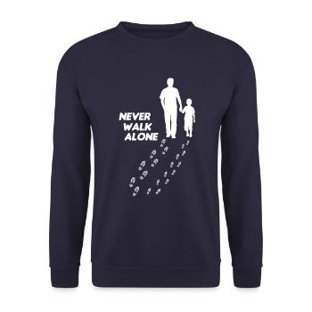 Never Walk Alone Père Cadeau enfant - Sweat-shirt Unisexe - marine - Devant - Alina (178cm) & Michal (187cm)