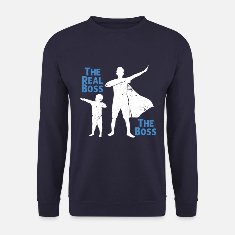 The Real Boss Vater Sohn Vatertag Papa Geschenk - Unisex Pullover - Navy
