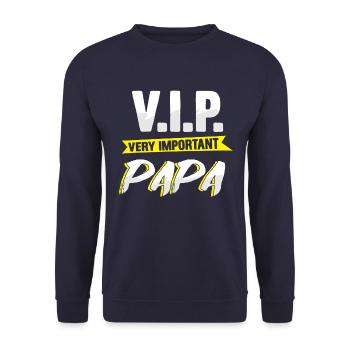 Cadeau très important pour la fête des pères papa VIP - Sweat-shirt Unisexe - marine - Devant - Alina (178cm) & Michal (187cm)