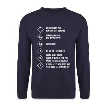 Fire brigade extinguishing group group leader attack group - Unisex Sweatshirt - navy - Front - Alina (178cm) & Michal (187cm)