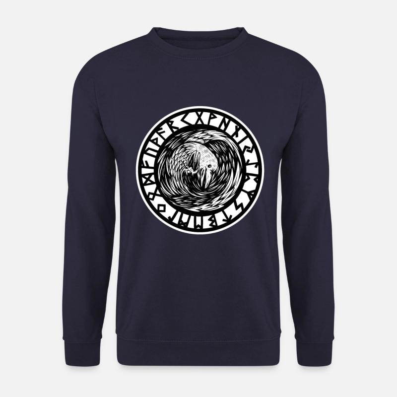 Corbeaux vikings runes corbeaux Odin - Sweat-shirt Unisexe - marine