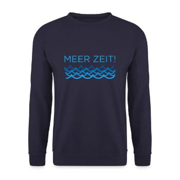 Meer Zeit Sommer Sonne Strand Urlaub Eis Geschenk - Unisex Pullover - Navy - Vorne - Alina (178cm) & Michal (187cm)
