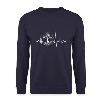 Coeur jardinier arbre jardinier nature jardinier cadeau - Sweat-shirt Unisexe - marine - Devant - Alina (178cm) & Michal (187cm)