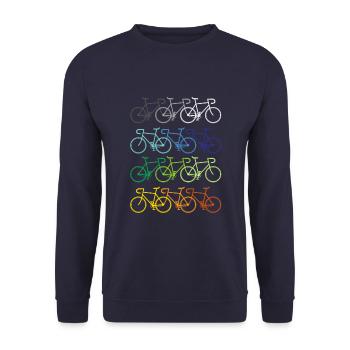 Bicycle cyclist cycling MTB road bike gift - Unisex Sweatshirt - navy - Front - Alina (178cm) & Michal (187cm)